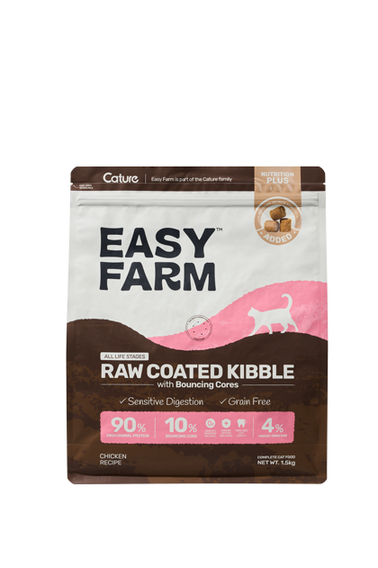 Easy Farm Raw Coated Kibble with Bouncing Cores - Chicken Recipe (Cat)