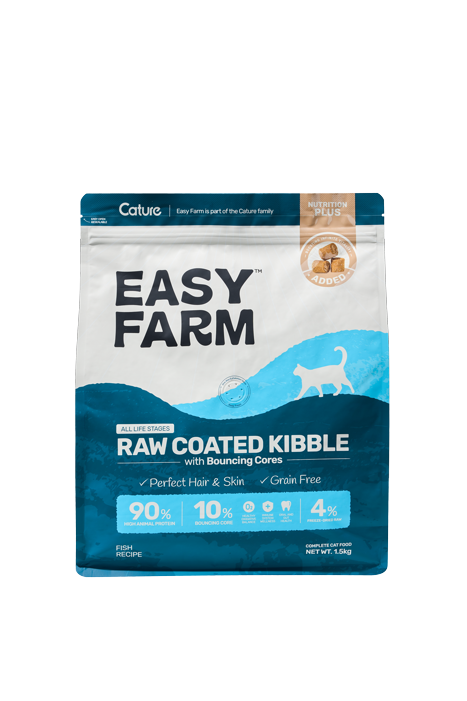 Easy Farm Raw Coated Kibble with Bouncing Cores - Fish Recipe (Cat)