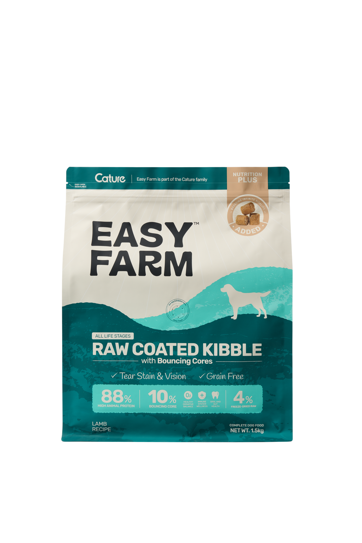 Easy Farm Raw Coated Kibble with Bouncing Cores - Lamb Recipe (Dog)