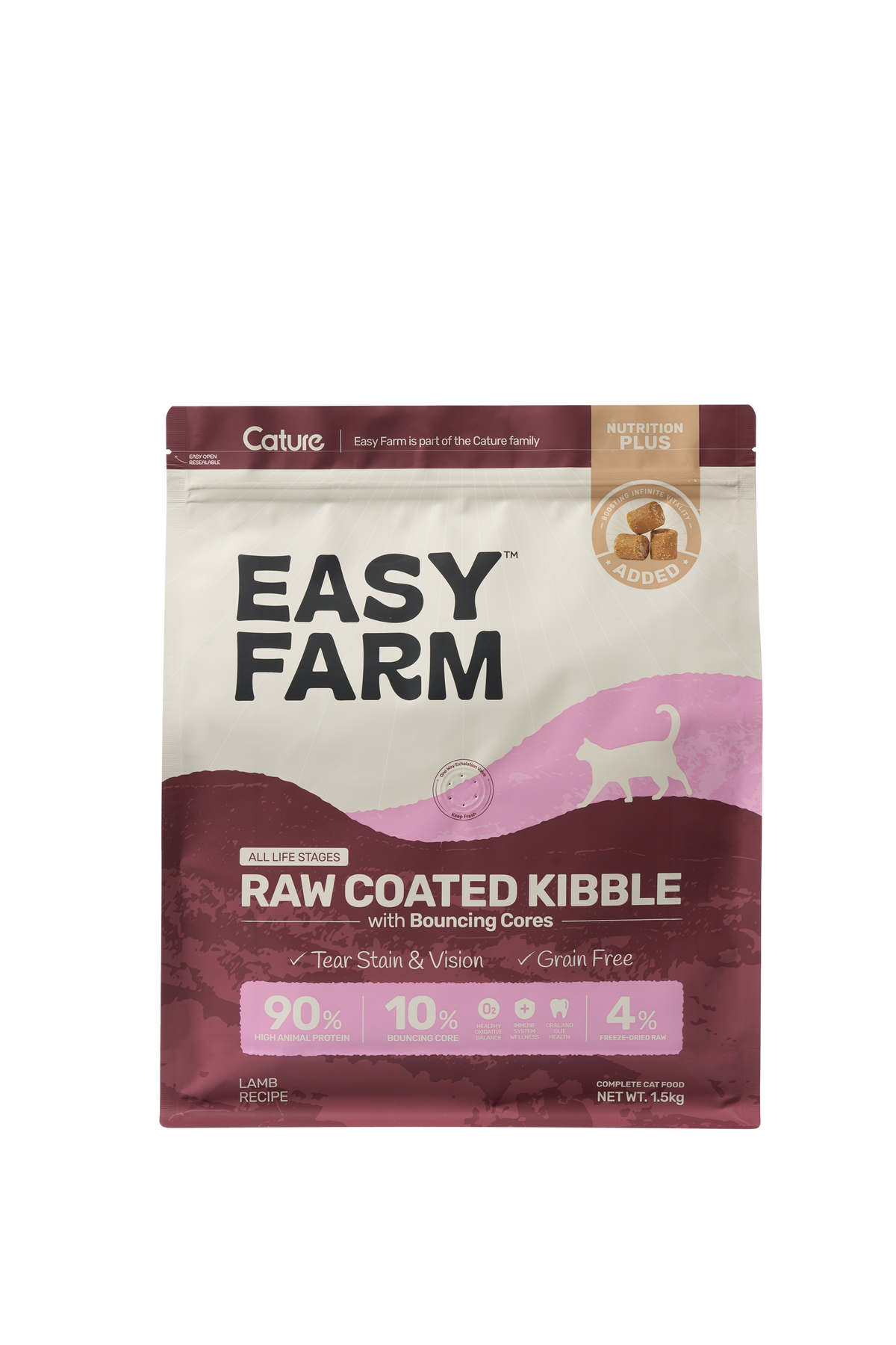 Easy Farm Raw Coated Kibble with Bouncing Cores - Lamb Recipe (Cat)